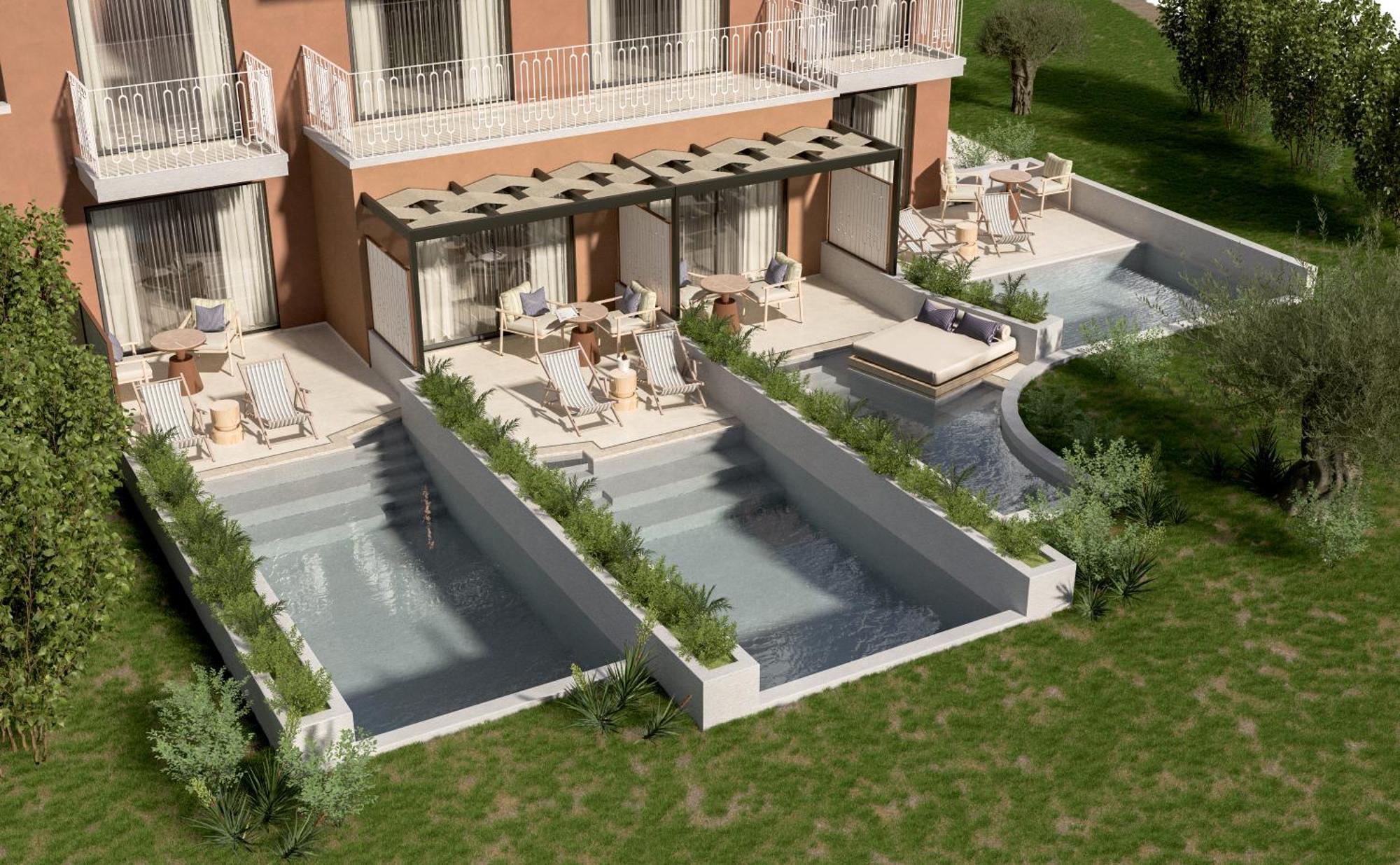 Sentido Apollo Palace Mesongí Екстериор снимка 3D rendering of a hotel